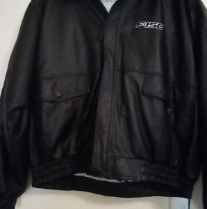 Leather jacket Brand Burks  Bay Size X Large Color Black Log on front left side